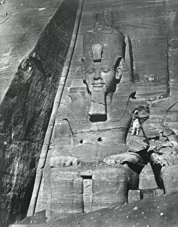 Ancient Egyptian Architecture Gallery: Colossal statue, Egypt, 1852. Artist: Maxime du Camp