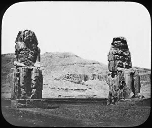 Ancient Egyptian Architecture Gallery: Colossi of Memnon, Luxor (Thebes), Egypt, c1890. Artist: Newton & Co