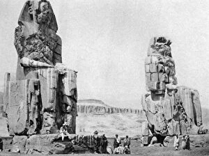 Ancient Egyptian Architecture Gallery: The Colossi of Memnon, Luxor (Thebes), Egypt, c1922