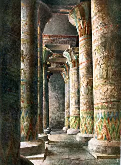 Edfu Collection: Columns, Temple of Horus, Edfu, Egypt, 20th Century