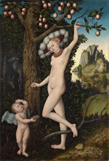 Pleasure Collection: Cupid complaining to Venus, c. 1525. Artist: Cranach, Lucas, the Elder (1472-1553)