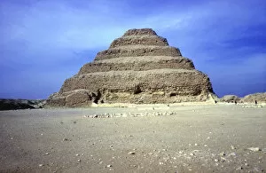 Ancient Egyptian Architecture Gallery: Distant view of the Step Pyramid of King Djoser (Zozer), Saqqara, Egypt, 3rd Dynasty, c2600 BC