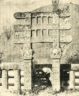 Indian Architecture Gallery: East Gate of the Great Stupa of Sanchi, 1890. Creator: Unknown