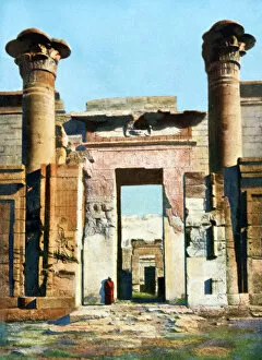 Ancient Egyptian Architecture Gallery: Entrance to the Temple of Medinet Habu, Egypt, 20th Century