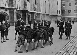 An exciting game: pupils of Christs Hospital school, City of London, c1900 (1911). Artist: RW Thomas
