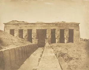 Ancient Egyptian Architecture Gallery: Facade du Temple d Athor a Denderah (Tentyris), 1849-50