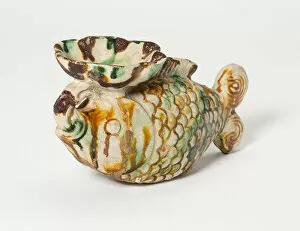 Oil Lamp Collection: Fish-Shaped Oil Lamp, Tang dynasty (618-906), first half of 8th century. Creator: Unknown