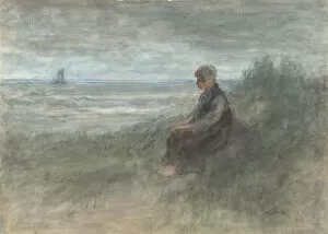Seated Gallery: Girl in the Dunes, mid-19th-early 20th century. Creator: Jozef Israels