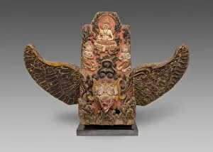 Garuda Collection: God Vishnu Riding His Mount, Garuda, 19th century. Creator: Unknown