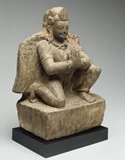 Garuda Gallery: God Vishnus Mount, Garuda, Kneeling with Hands in Gesture of Adoration (Anjalimudra)