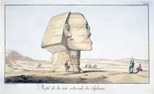 Ancient Egyptian Architecture Gallery: Great Sphinx Head in Profile, 18th century. Artist: Tuscher Hafniae