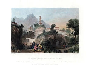 Pagoda Collection: The Imperial Travelling Palace at the Hoo-Kew-Shan, China, c1840. Artist: J Sands