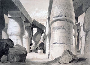 Ancient Egyptian Architecture Gallery: Interior of the Great Hall of Karnac, Egypt, 1845. Artist: Henry Pilleau