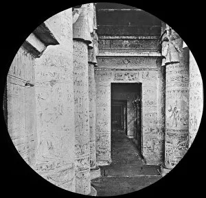 Ancient Egyptian Architecture Gallery: Interior of the Temple of Dendera, Egypt, c1890. Artist: Newton & Co