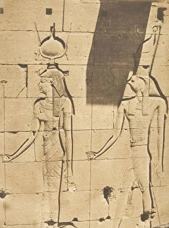 Ancient Egyptian Architecture Gallery: Isis et Horus-Arsiesi - Bas-relief du Temple de Kalabcheh (Talmis), April 8, 1850