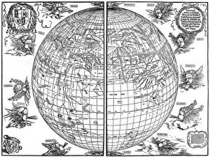Johannes Stabius map of the world, 1515, (1936). Artist: Albrecht Durer