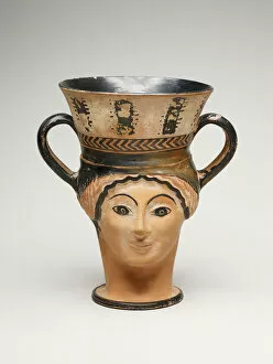 Athens Greece Collection: Kantharos (Wine Cup) in the Shape of a Female Head, about 480 BCE. Creator: London Class