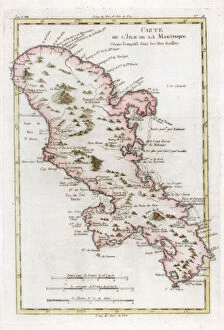 West Indian Gallery: Map of the Caribbean island of Martinique, c1783