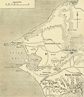 Aegean Sea Collection: Map of Suvla Bay, Gallipoli peninsula, First World War, 1915, (c1920). Creator: Unknown