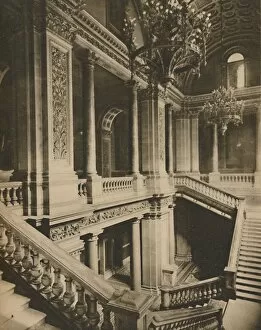 Pillars Collection: Marble Balustrades of the Staircase in the Foreign Office, c1935. Creator: King