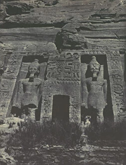 Ancient Egyptian Architecture Gallery: Nubie. Ibsamboul. Entree du Speos d Hathor, 1850. Creator: Maxime du Camp