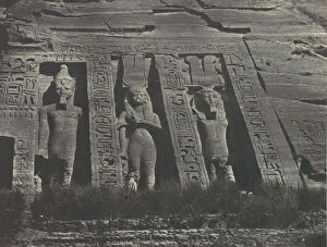 Ancient Egyptian Architecture Gallery: Nubie. Ibsamboul. Partie septentrionale du Speos d Hathor, 1850