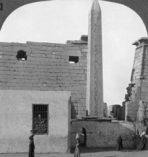Ancient Egyptian Architecture Gallery: The obelisk of Rameses II and front of Luxor Temple, Thebes, Egypt, 1905