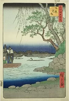 Weeping Willow Collection: Oumayagashi, from the series 'One Hundred Famous Views of Edo (Meisho Edo hyakkei)', 1857