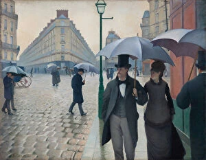 Parisians Collection: Paris Street; Rainy Day, 1877. Creator: Gustave Caillebotte