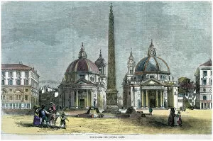 Ancient Egyptian Architecture Gallery: The Piazza del Popolo, Rome, Italy, c1880