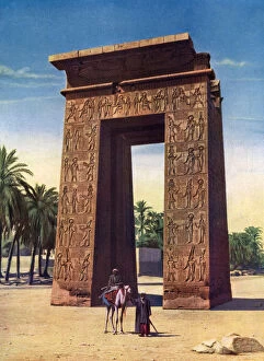 Ancient Egyptian Architecture Gallery: Propylon of the third Ptolemy at Karnak, Egypt, 1933-1934