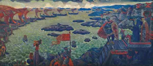 Dnieper River Collection: Ready for the Campaign (The Varangian Sea), 1910. Artist: Roerich, Nicholas (1874-1947)