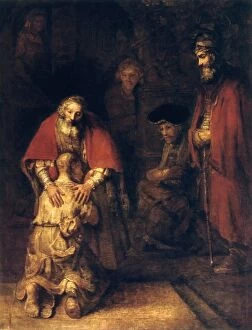 Full Body Gallery: The Return of the Prodigal Son, c1668. Artist: Rembrandt Harmensz van Rijn