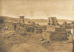 Ancient Egyptian Architecture Gallery: Ruines et Village de Begueh, petite ile a l Ouest de Philae, April 11, 1850