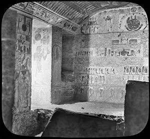 Ancient Egyptian Architecture Gallery: Sarcophagus and burial chamber of Rameses VI, Valley of the Kings, Egypt, c1890. Artist: Newton & Co