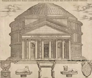 Ancient Egyptian Architecture Gallery: Speculum Romanae Magnificentiae: The Pantheon, 1649. 1649. Creator: Nicolas Beatrizet