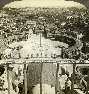 Ancient Egyptian Architecture Gallery: St Peters Square from the dome of St Peters Basilica, Rome, Italy
