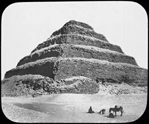 Ancient Egyptian Architecture Gallery: Stepped pyramid of King Djoser, Saqqara, Egypt, c1890. Artist: Newton & Co