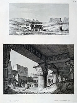 Edfu Collection: The Temple and interior of Apollinopolis at Etfou (Edfu), Egypt, c1808. Artist: Baltard
