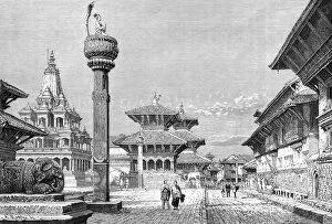 Patan Gallery: Temples at Patan, Nepal, 1895.Artist: Armand Kohl