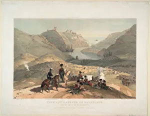 Town and harbour of Balaklava from the camp of the 93rd Highlanders, 1854. Artist: O'Reilly Town and harbour of Balaklava from the camp of the 93rd Highlanders, 1854. Artist: O'Reilly