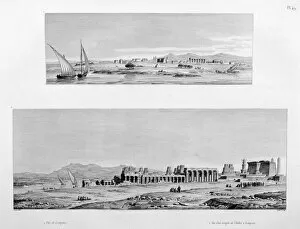 Ancient Egyptian Architecture Gallery: View of Luxor, and the Temple of Thebes at Luxor, Egypt, c1808