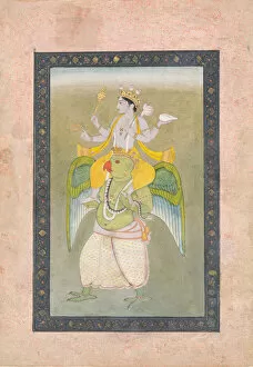 Garuda Gallery: Vishnu on Garuda, ca. 1810-20. Creator: Sajnu
