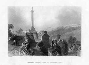 Pillars Collection: Walkers Pillar, Londonderry, Northern Ireland, 1860. Artist: R Wallis