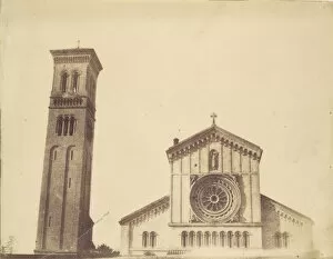 Wilton Church, Facade and Bell Tower, 1850s. Creator: Unknown