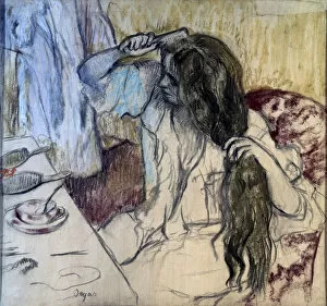 Seated Gallery: Woman at her Toilette, 1889. Artist: Edgar Degas