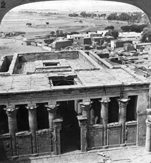 Temple Of Horus Collection: The wonderfully preserved temple at Edfu, Egypt, 1905.Artist: Underwood & Underwood