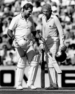 Graham Gooch and David Gower England v Australia 6th test at the Oval 1985