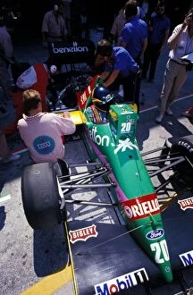 Mexico City Collection: Formula One World Championship: Thierry Boutsen Benetton Ford B187, in the pits