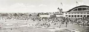 Enjoying Gallery: Crowds enjoying the surf at Venice beach, Los Angeles, California, United States of America, c. 1915